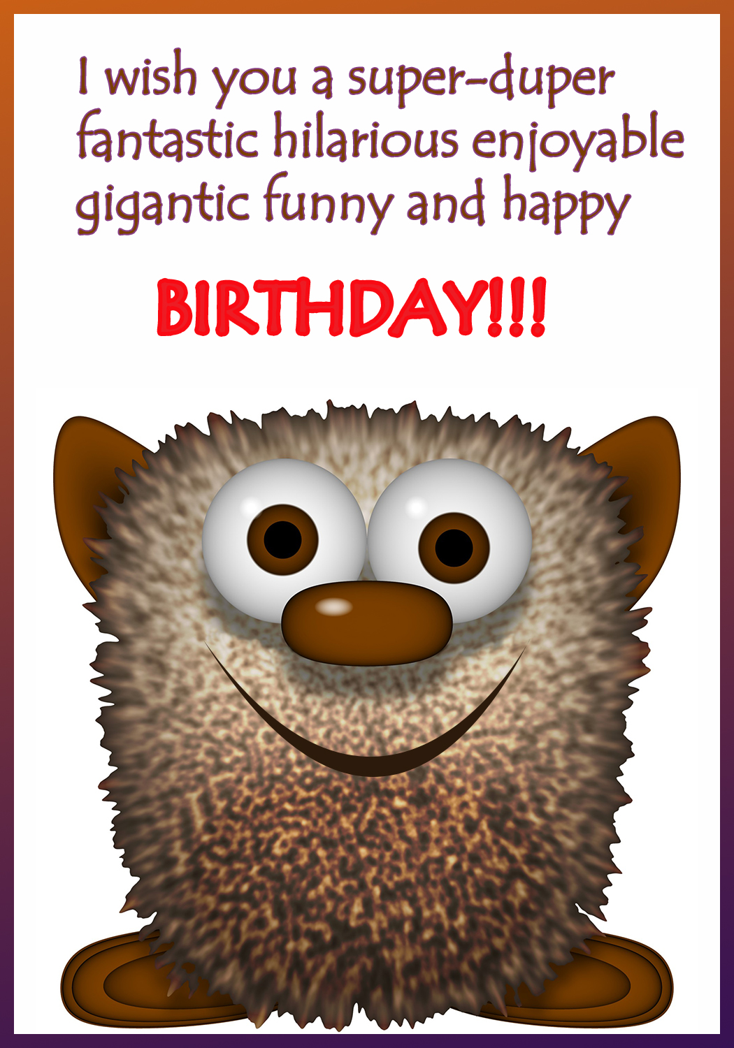 Funny Monster Birthday Greeting Card