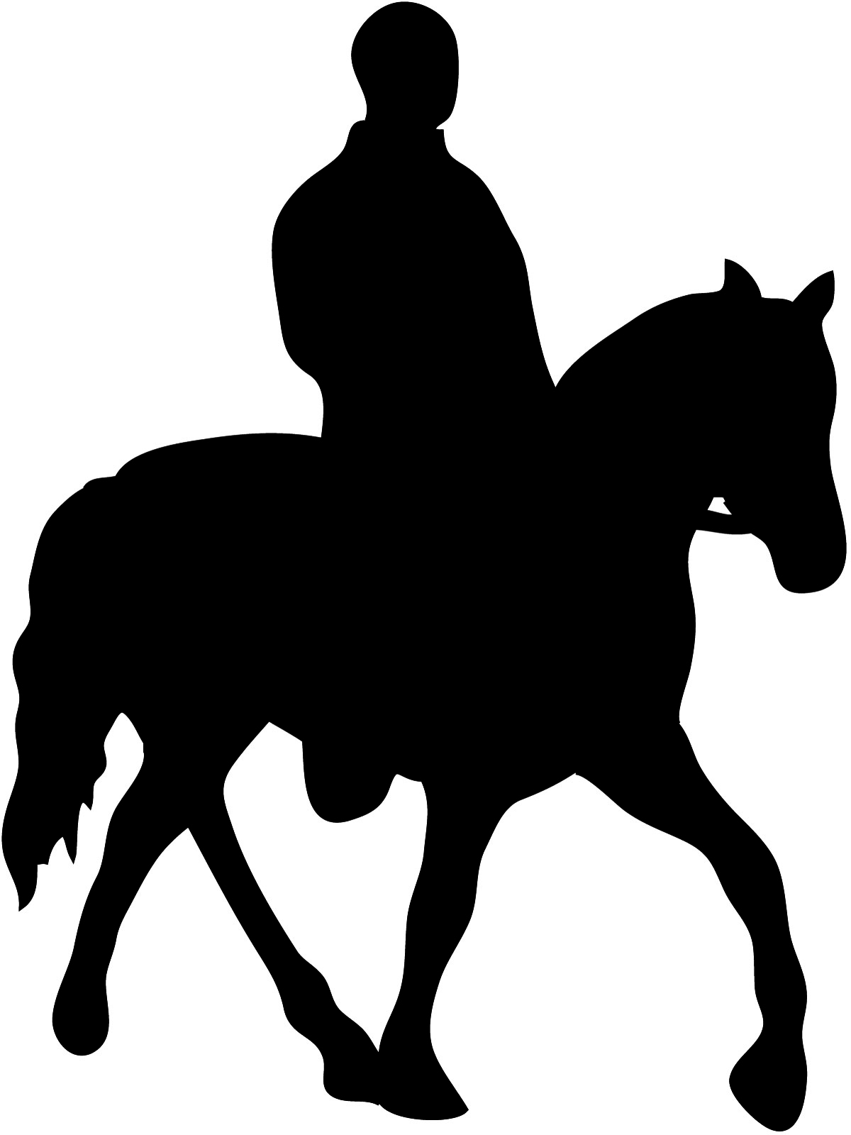free clip art horse and rider silhouette - photo #49