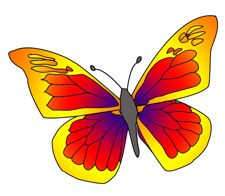 free red butterfly clip art - photo #47