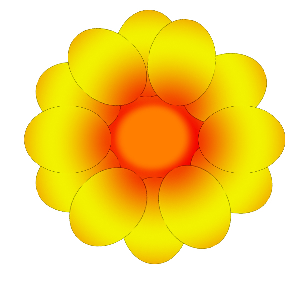 yellow orange flower drawing
