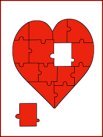 Valentine card with heart puzzle