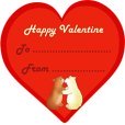 kids valentine card red heart bears