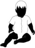 black white silhouette of child sitting