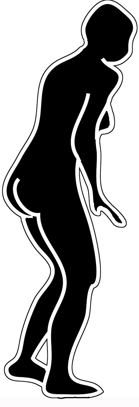 Black and white body silhouette woman