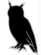 Bird silhouettes owl with outline