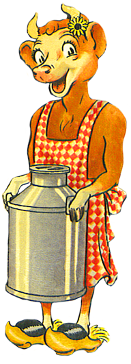 cow with milkcan