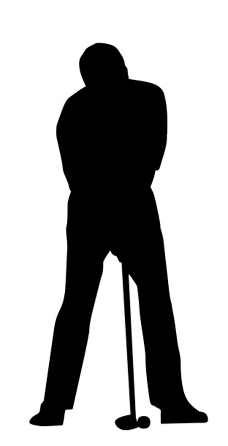black silhouette of golf player