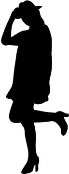 silhouette of young woman with hat