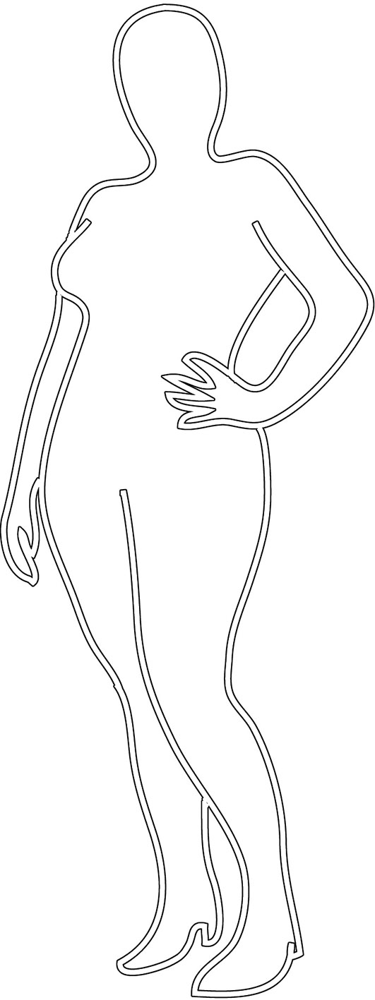 Outline chubby pretty woman