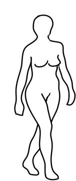 silhouette drawing of walking woman