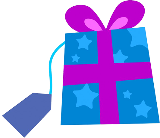 blue Christmas present clipart