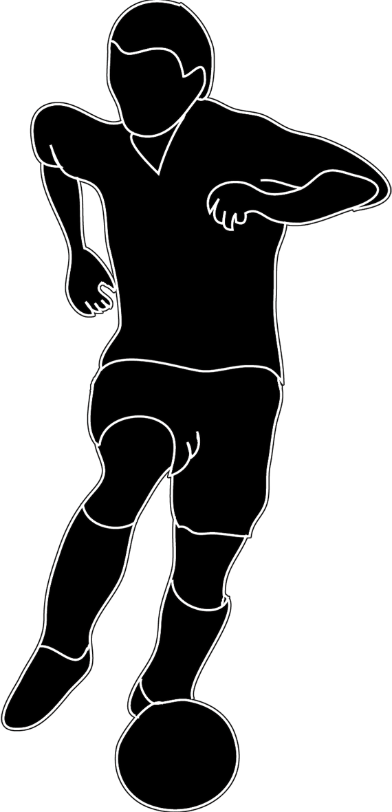 soccer player silhouette with ball