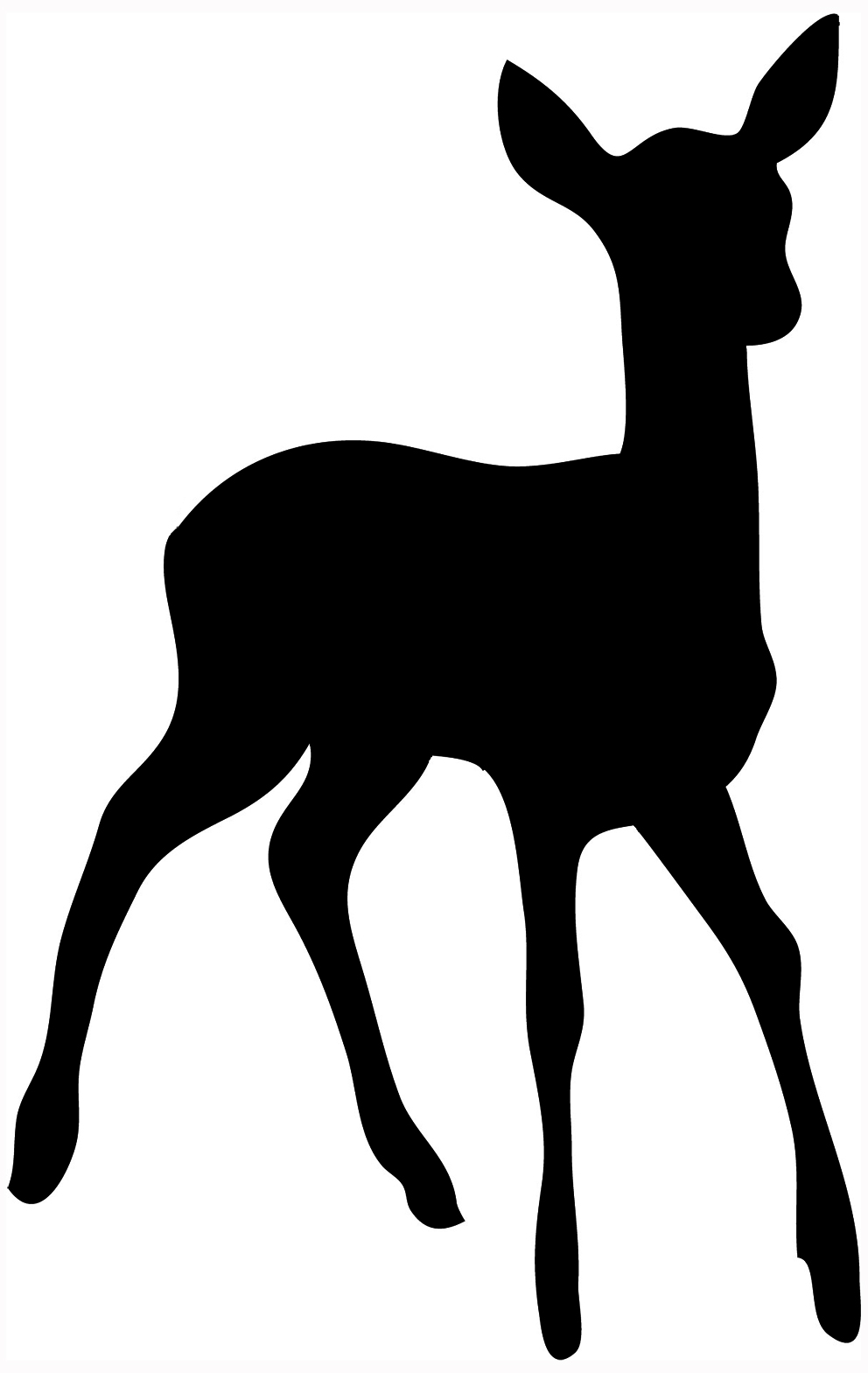 silhouette of young deer