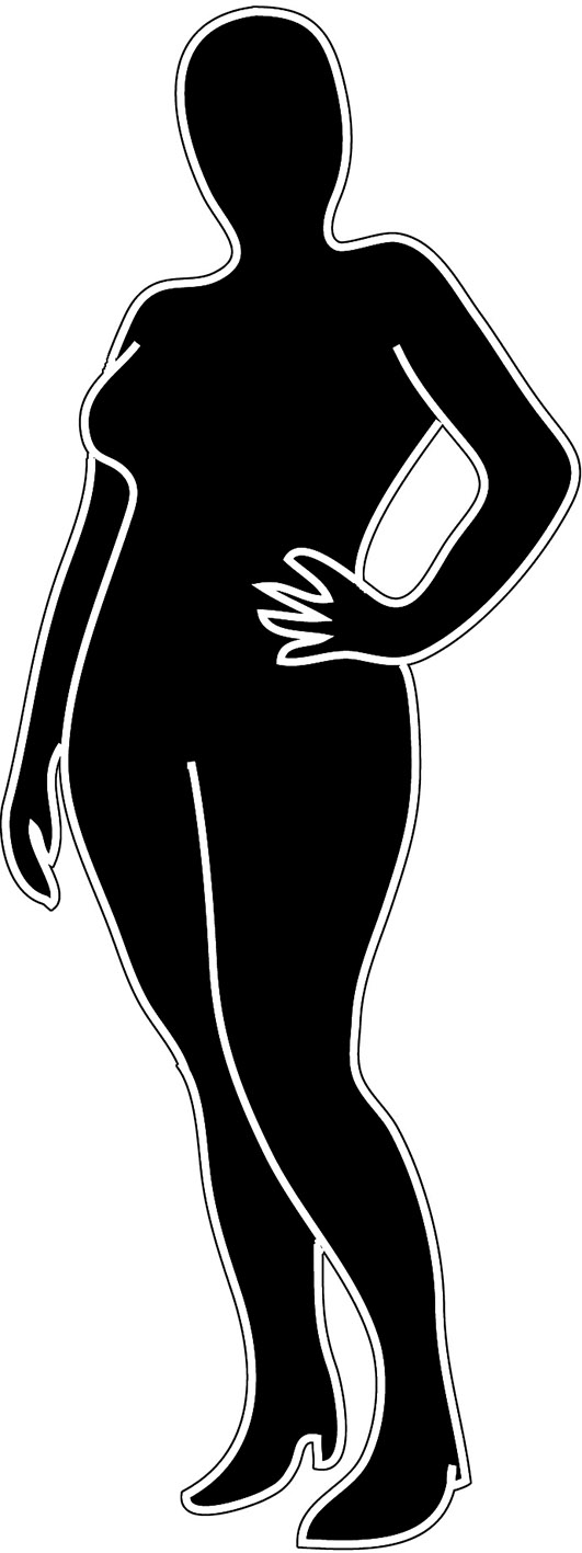 Pretty chubby woman silhouette