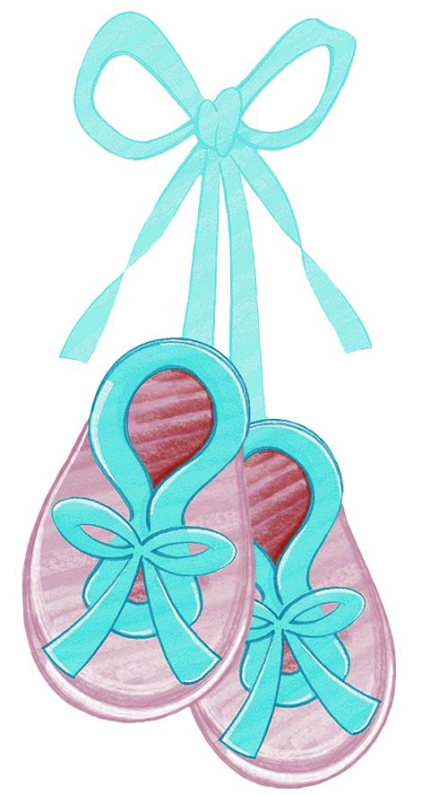 baby booties clipart blue ribbon
