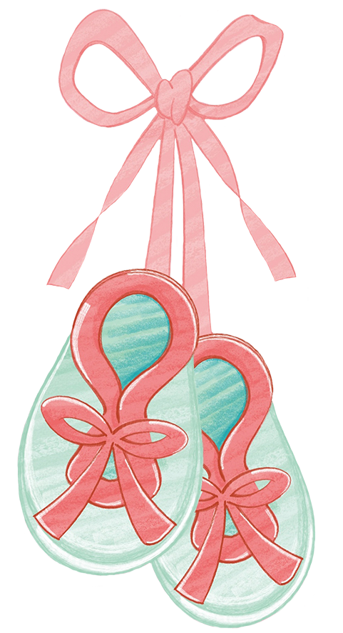baby booties clipart red ribbon