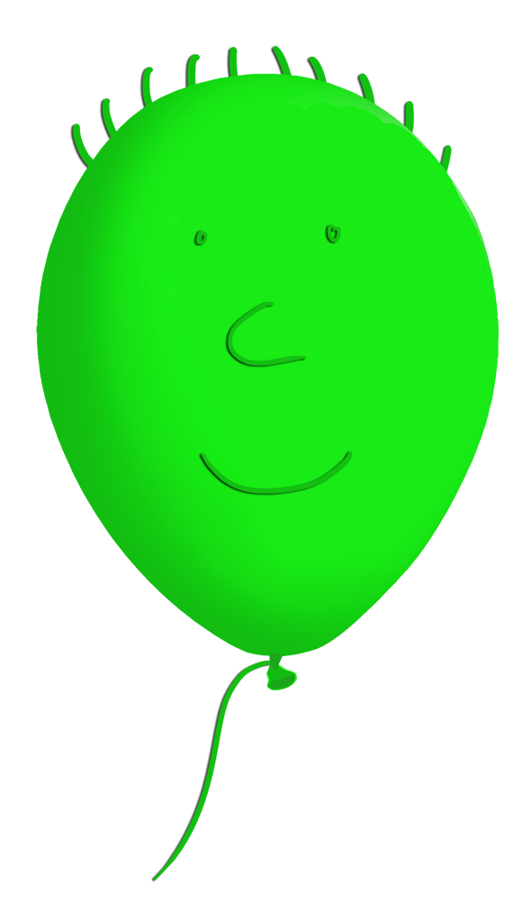 green funny balloon face