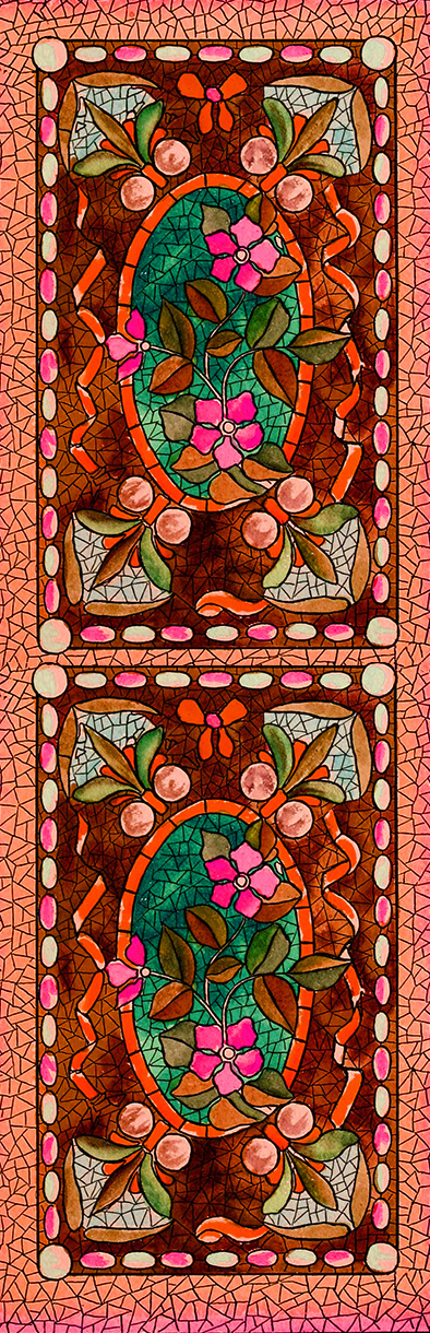 mosaics bookmark red to print