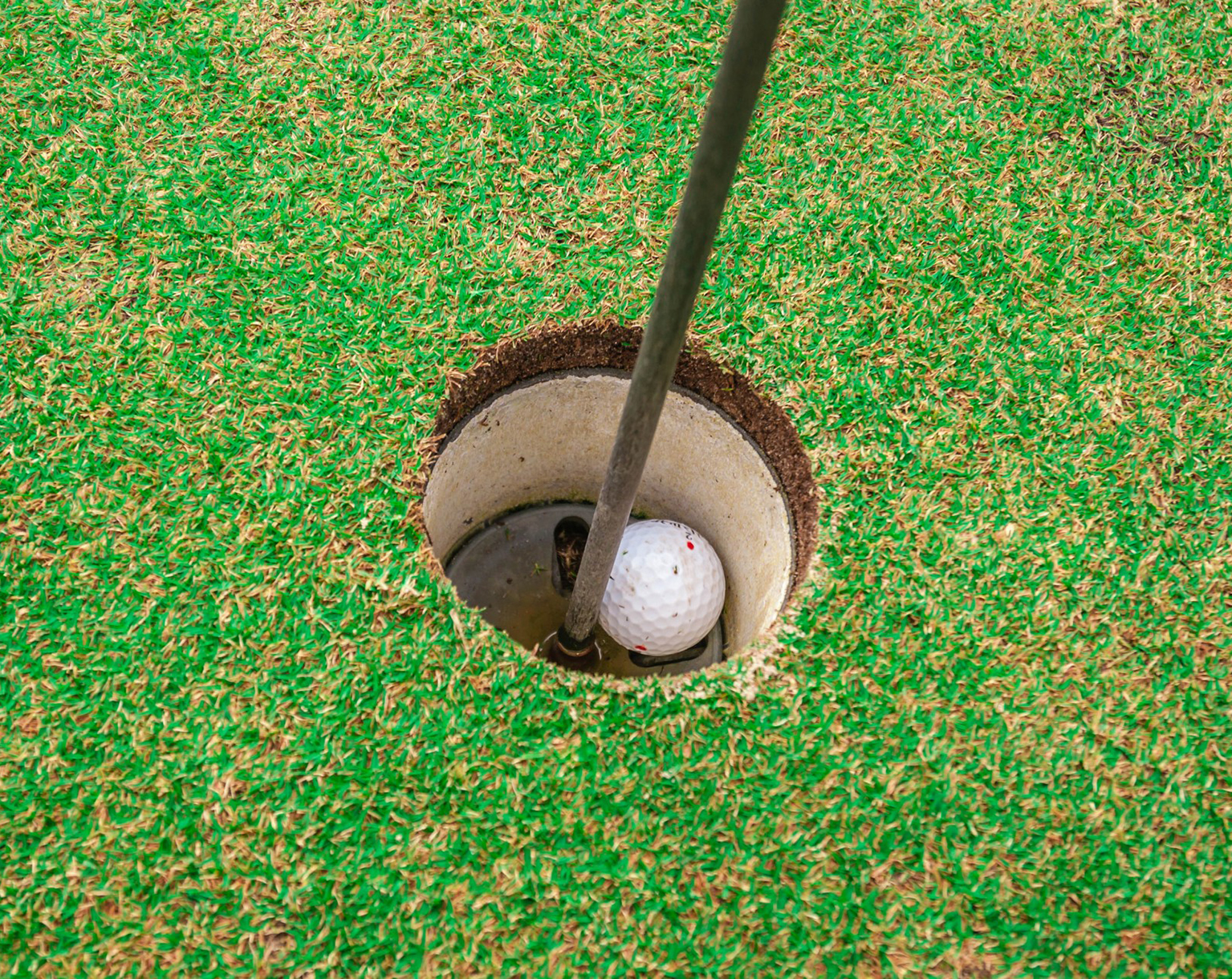 golf ball in hole