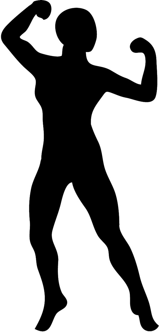 silhouette of female bodybuilder