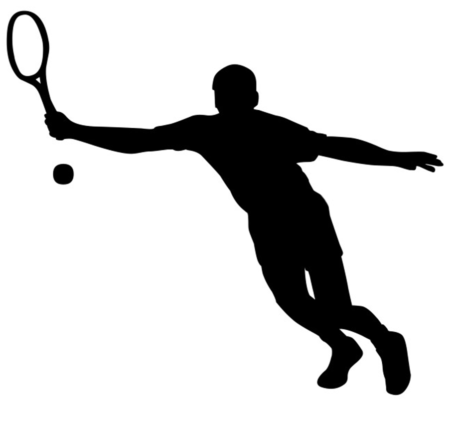 tennis player going after the ball