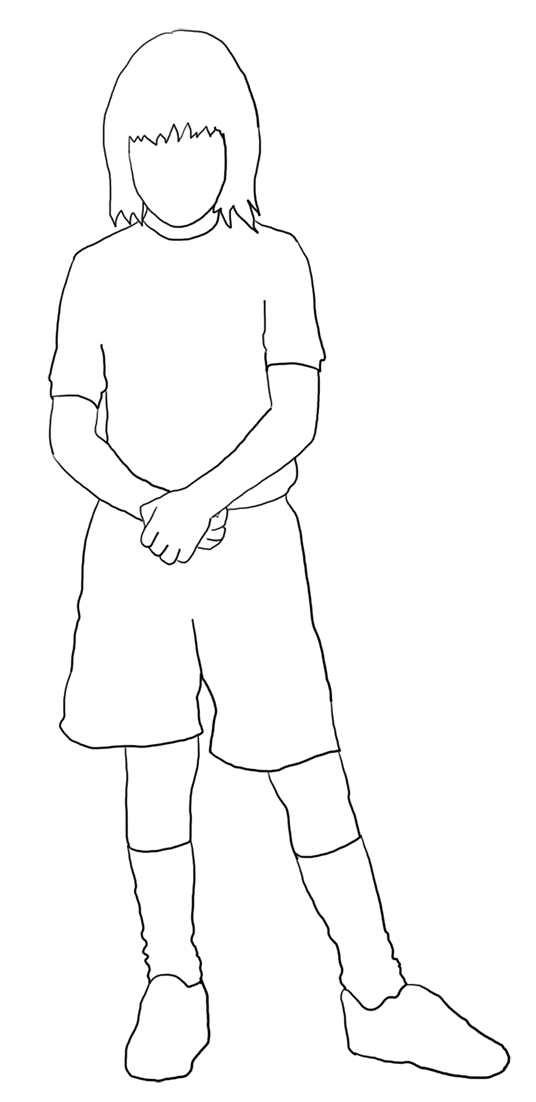 white-silhouette of girl in shorts