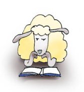 cartoon drawings of animals sheep reading