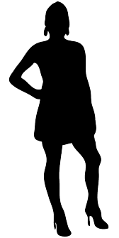 female silhouette of woman with short dress