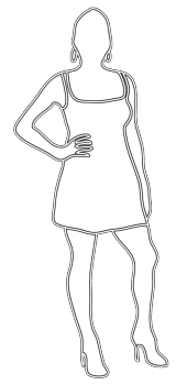 Outline of woman with short dress