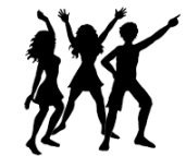 party clip art silhouettes dancers