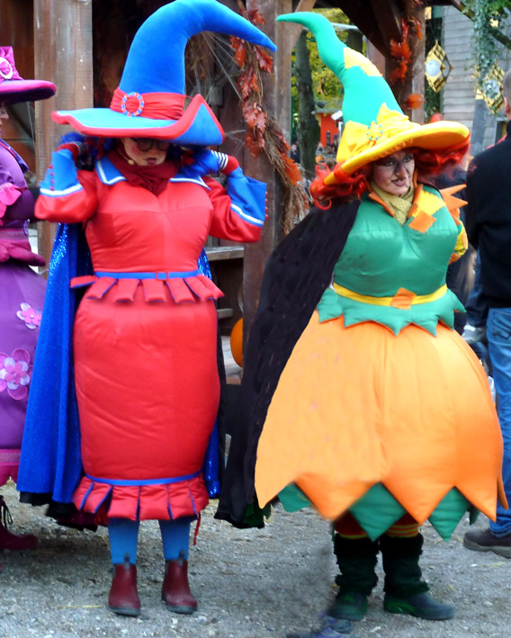 halloween witches dressed for party