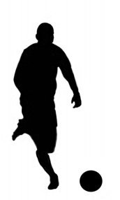 senior soccer player silhouette