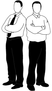 black white silhouette two men