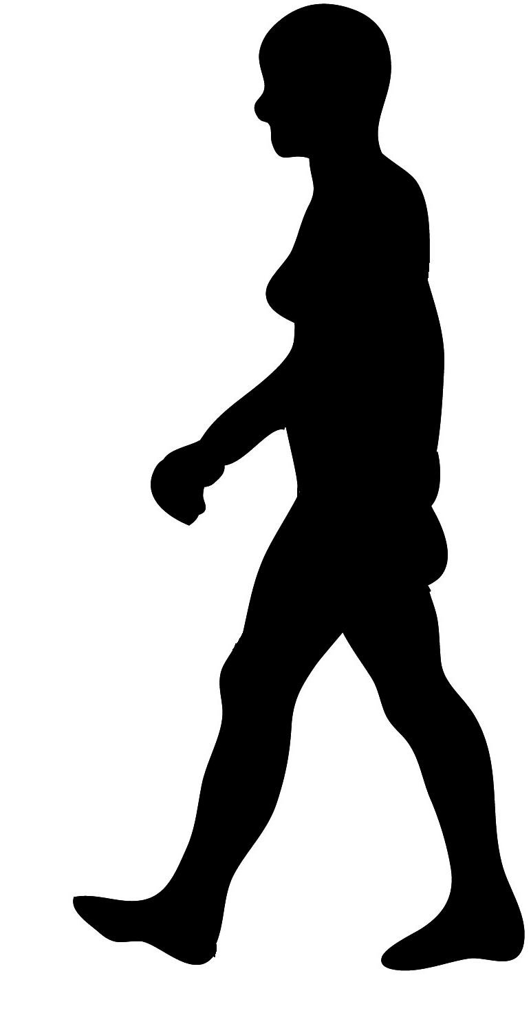 black silhouette walking woman