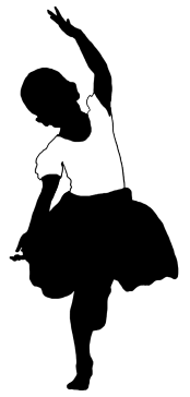 black white silhouette of girl dancing ballet