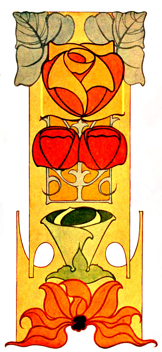 flower pillar art nouveau