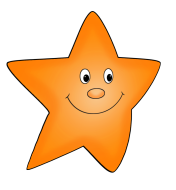 orange flying star drawing