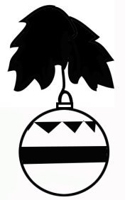 christmas tree decorations silhouette black