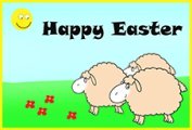 Funny printable Easter card with sheep