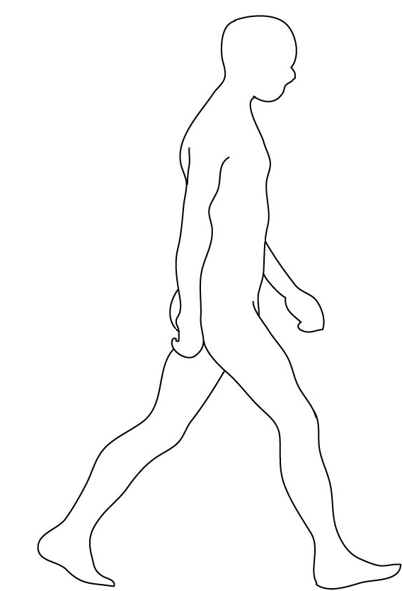 outline of man walking