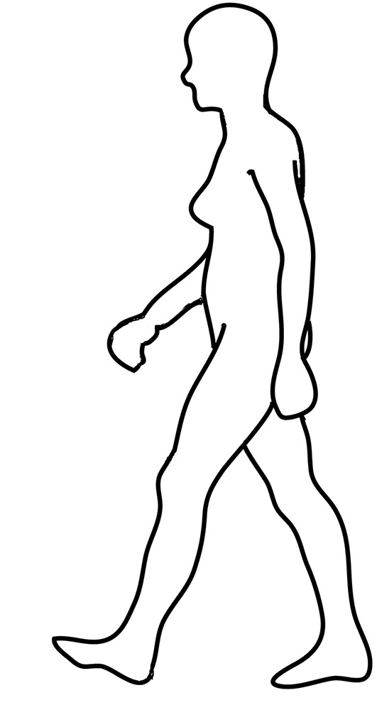 Silhouette of walking woman