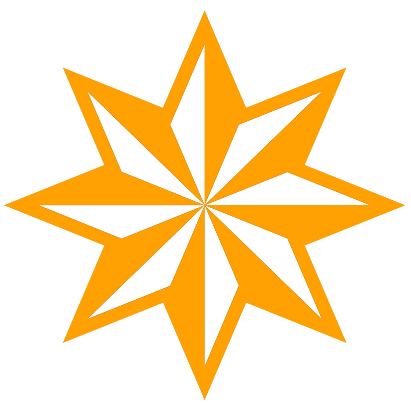 8-pointed star orange