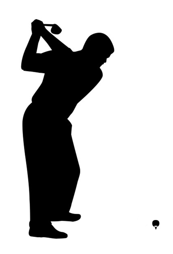 golf ball and golf player clipart