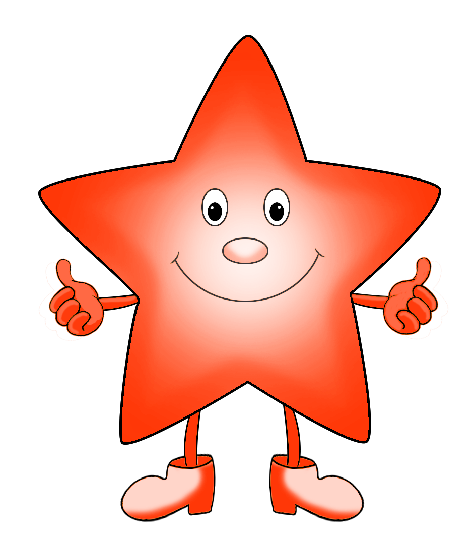 red orange star cartoon clipart
