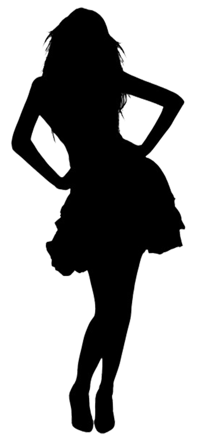 silhouette of woman in short dress