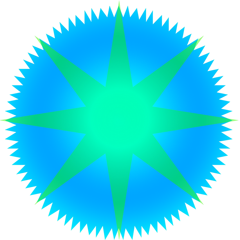 green blue star graphic