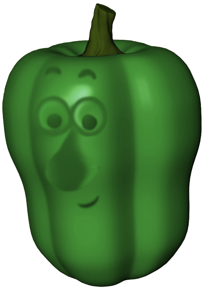 green pepper cartoon face