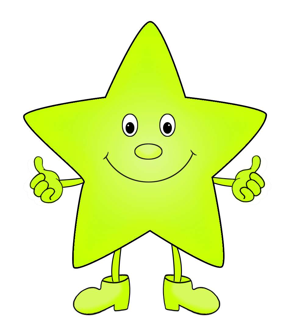 light green funny clip art of star