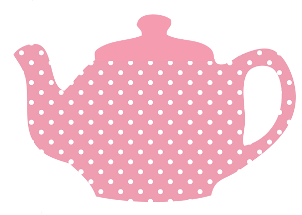 pink teapot with white dots