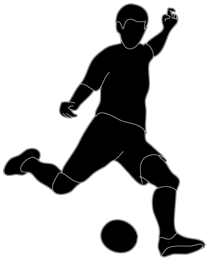 Soccer player kicking ball